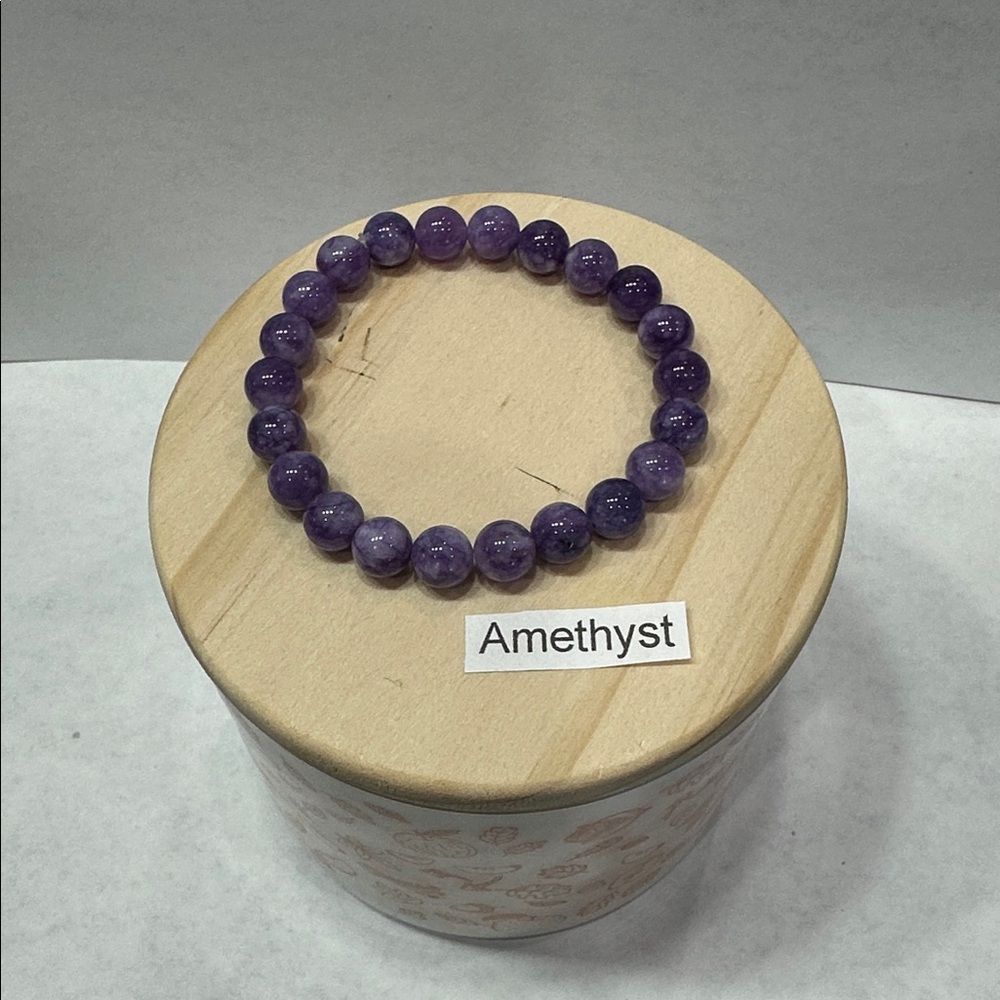 Purple Amethyst Beaded Bracelet